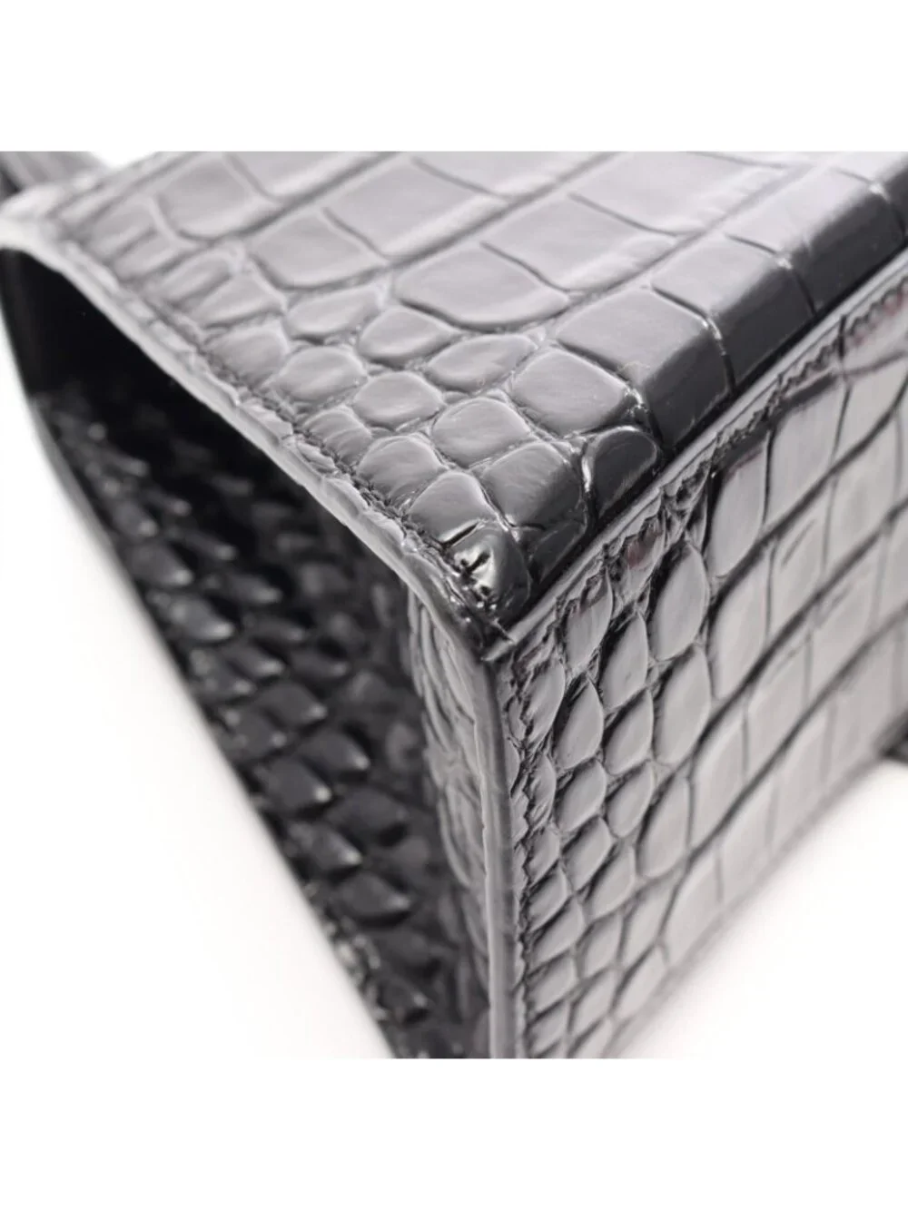 Balenciaga Hour Glass Small Croco Handbag